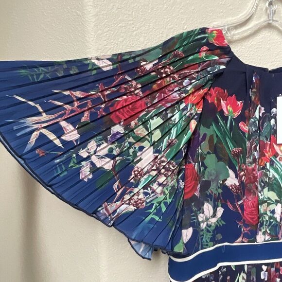 Karen Millen Pleated Detail Woven Floral Mixed Midaxi Dress Size 12 New - Picture 10 of 16